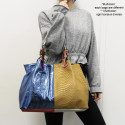 Multicolor leather handbag