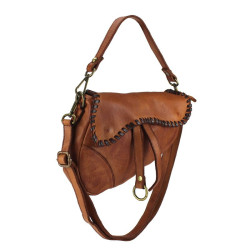 saddle bag in washed leather