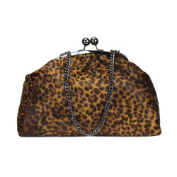 Leather bag with fur