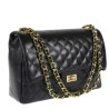 Quilted leather bag with chain